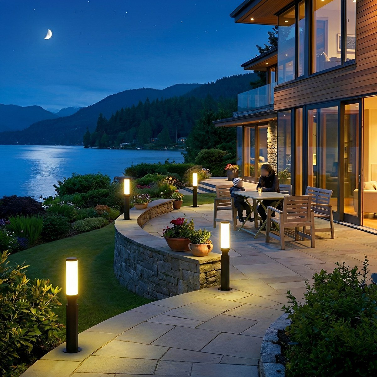 Waterproof Modern Cylinder Long Barrel Column Post Lights Pillar Lights - Flare Shack