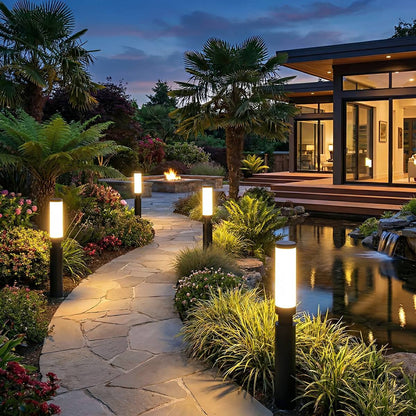 Waterproof Modern Cylinder Long Barrel Column Post Lights Pillar Lights - Flare Shack