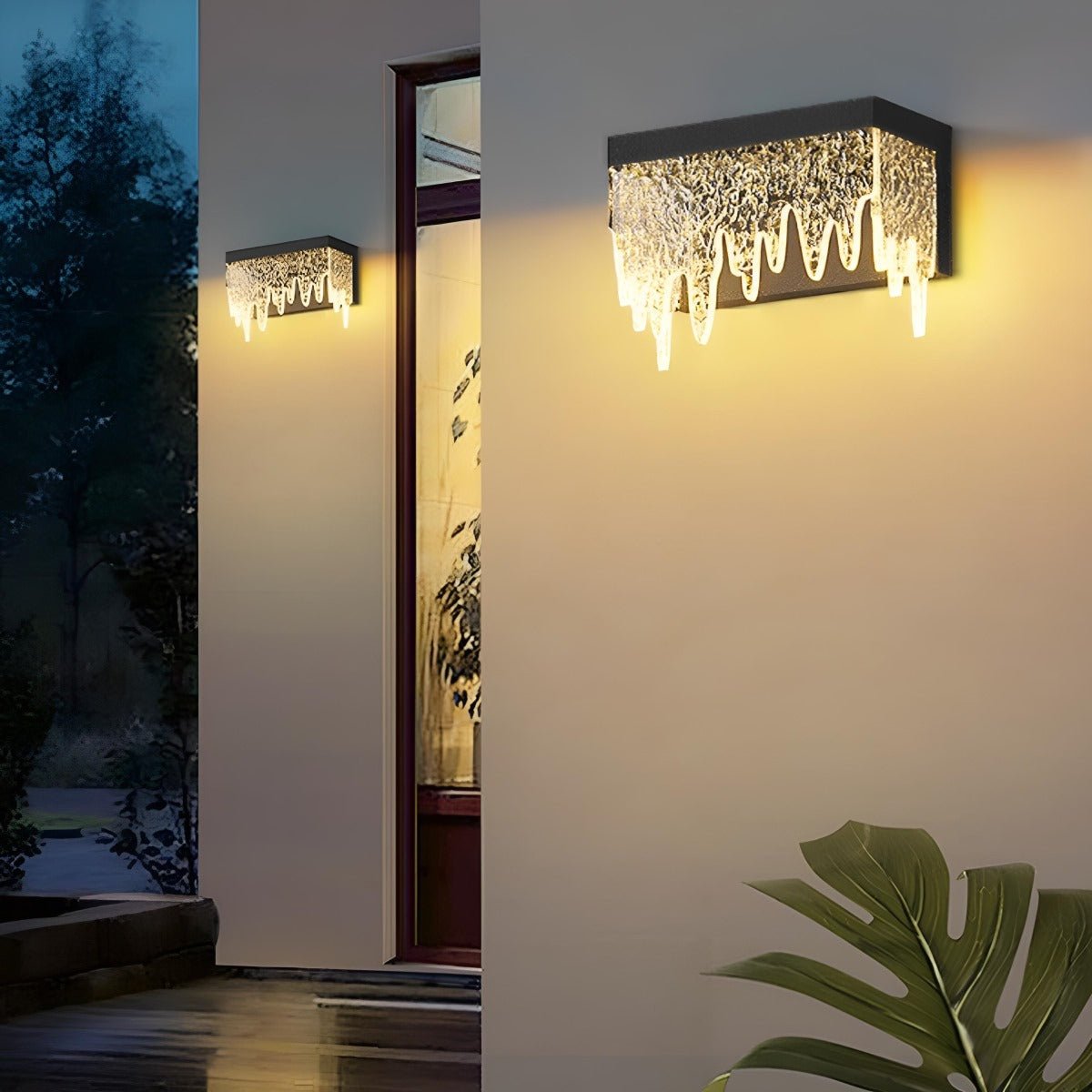 Waterproof Modern Farmhouse Waterfall Outdoor Porch LED Wall Lights - Flare Shack