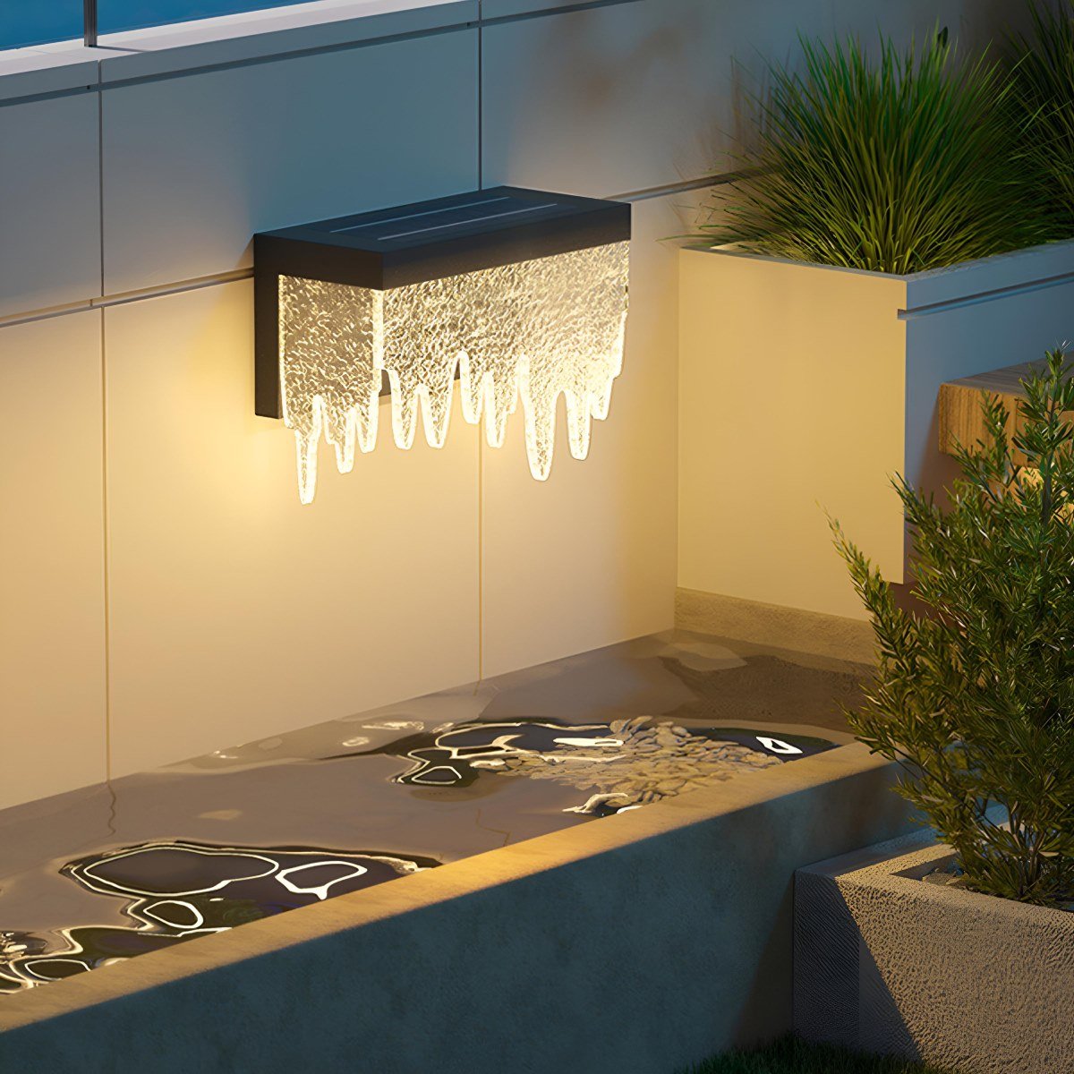 Waterproof Modern Farmhouse Waterfall Outdoor Porch LED Wall Lights - Flare Shack