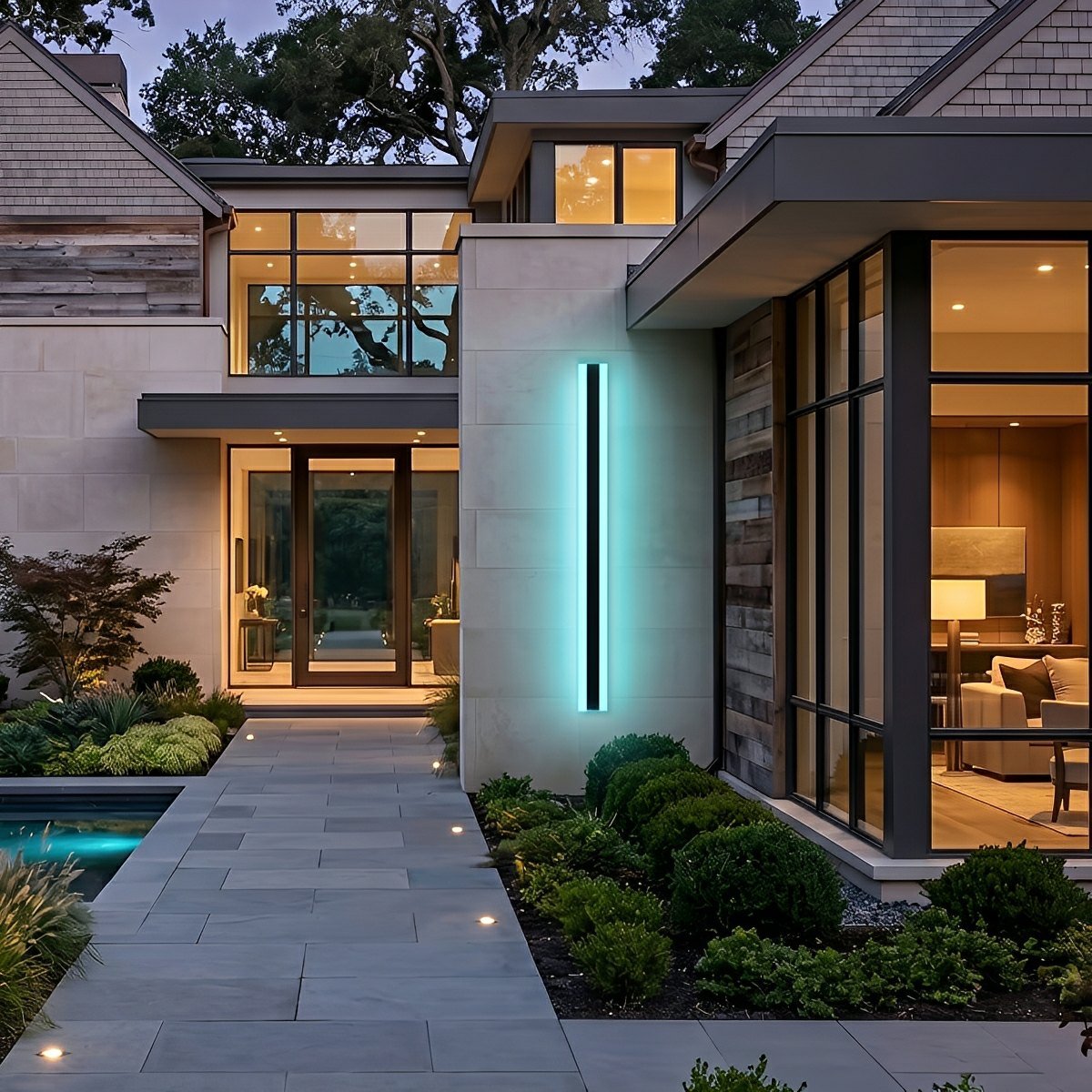Waterproof Modern LED RGB Long Strip Outdoor Wall Light
