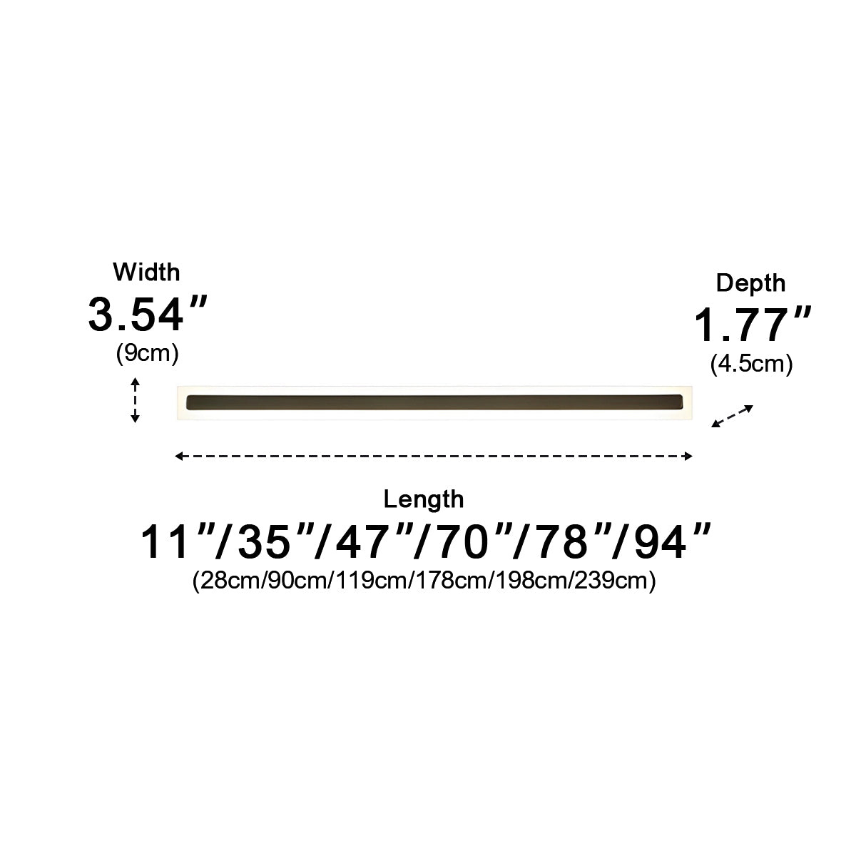 Modern Outdoor Waterproof Minimalist Long Strip LED Wall Lights