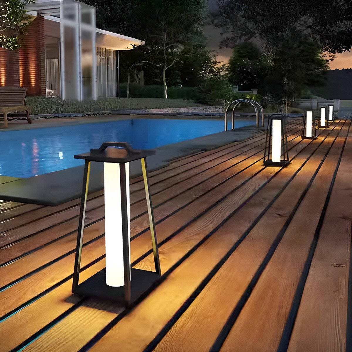 Waterproof Modern Minimalist Geometric LED Outdoor Floor Lamp - Flare Shack
