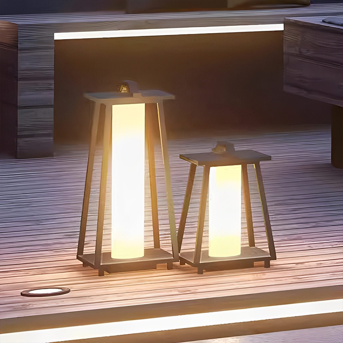 Waterproof Modern Minimalist Geometric LED Outdoor Floor Lamp