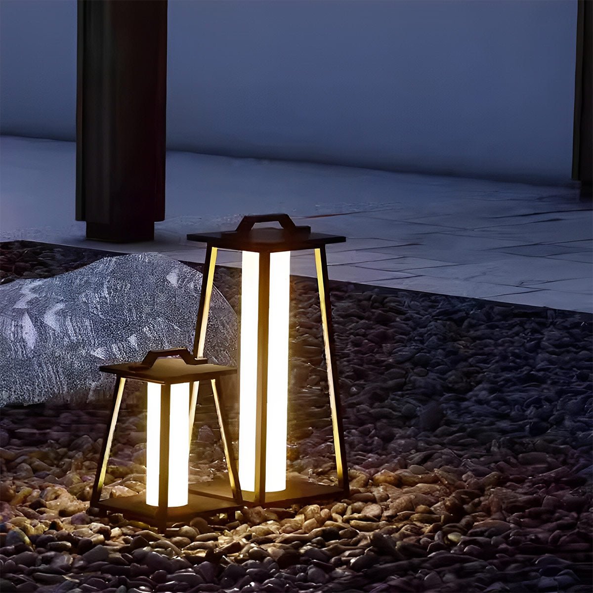 Waterproof Modern Minimalist Geometric LED Outdoor Floor Lamp - Flare Shack
