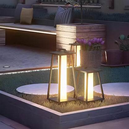 Waterproof Modern Minimalist Geometric LED Outdoor Floor Lamp
