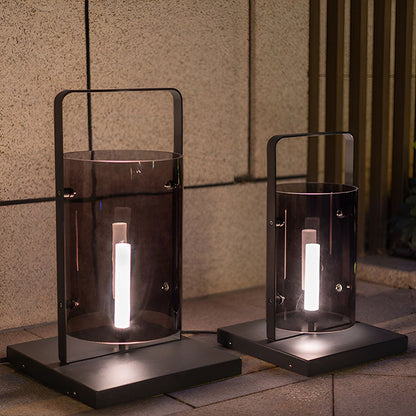 Waterproof Modern Minimalist Glass Cylinder LED Outdoor Floor Lamp - Flare Shack