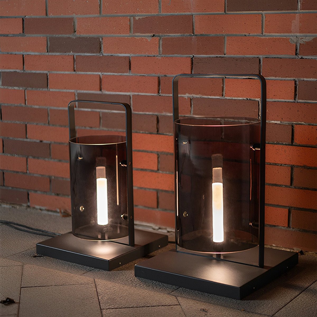 Waterproof Modern Minimalist Glass Cylinder LED Outdoor Floor Lamp - Flare Shack