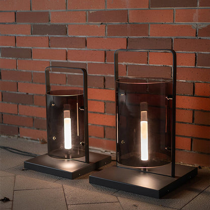 Waterproof Modern Minimalist Glass Cylinder LED Outdoor Floor Lamp - Flare Shack