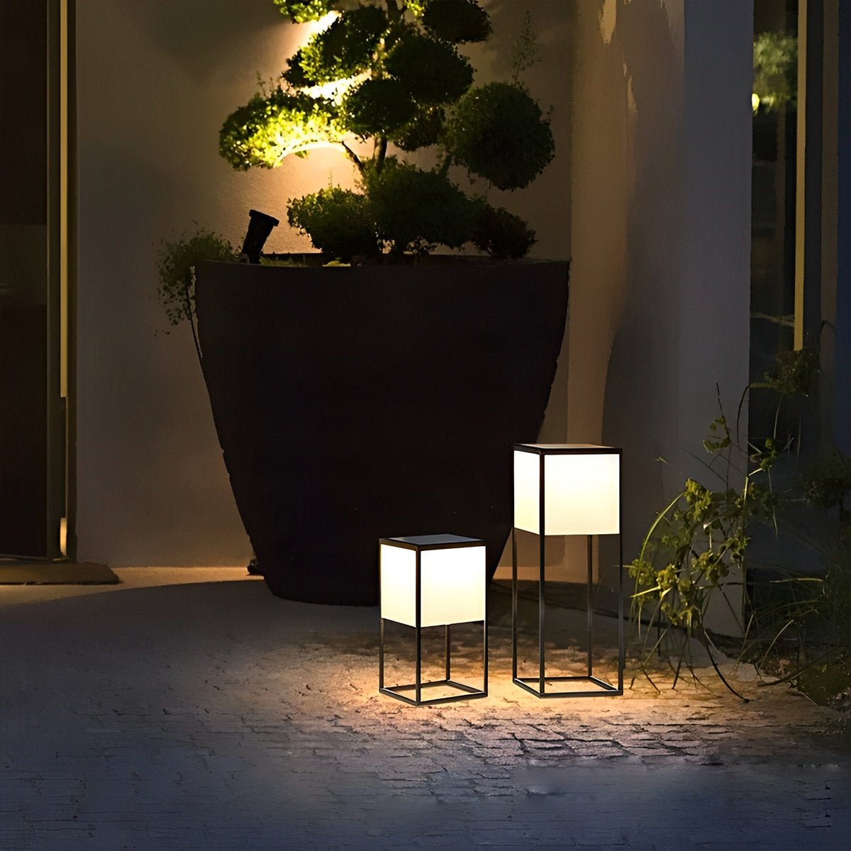 Waterproof Modern Minimalist Stainless Steel Rectangular LED Outdoor Floor Lamp - Flare Shack