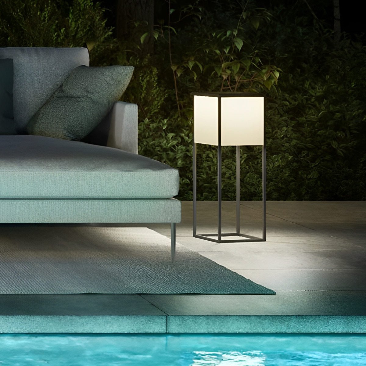 Waterproof Modern Minimalist Stainless Steel Rectangular LED Outdoor Floor Lamp - Flare Shack