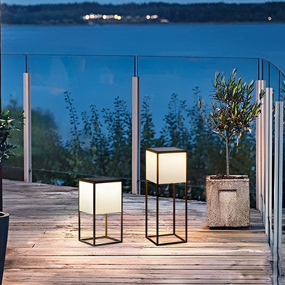 Waterproof Modern Minimalist Stainless Steel Rectangular LED Outdoor Floor Lamp