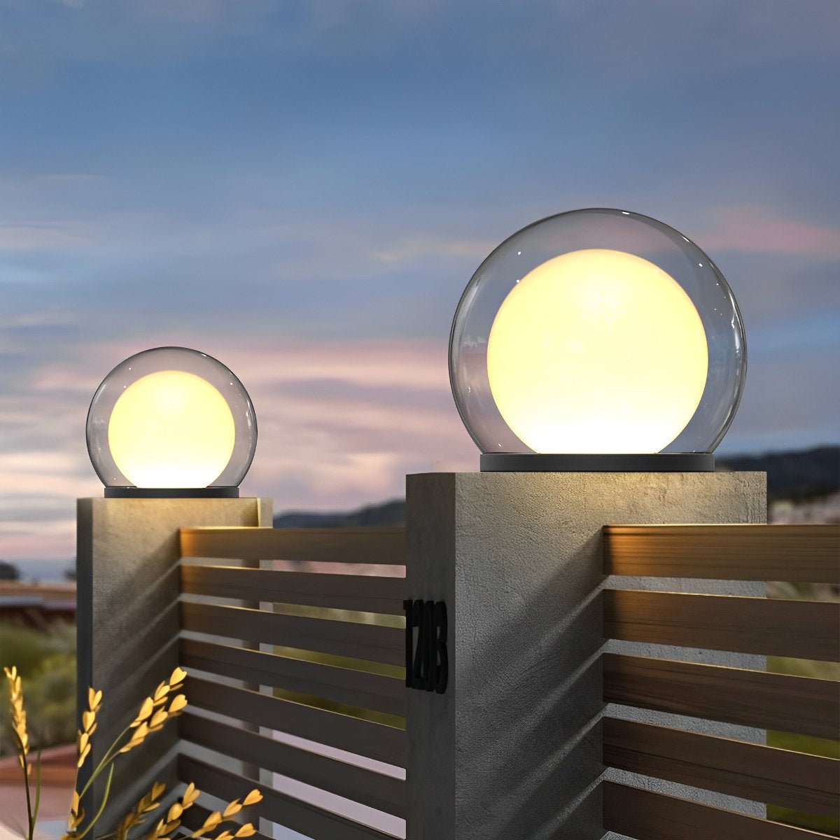 Waterproof Modern Moon Bubble Post Light Landscape Light - Flare Shack