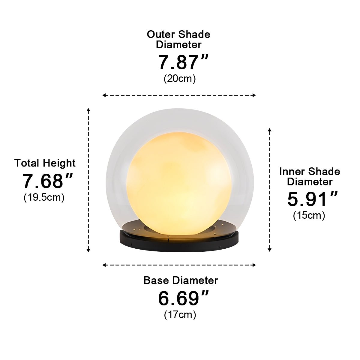 Waterproof Modern Moon Bubble Post Light Landscape Light
