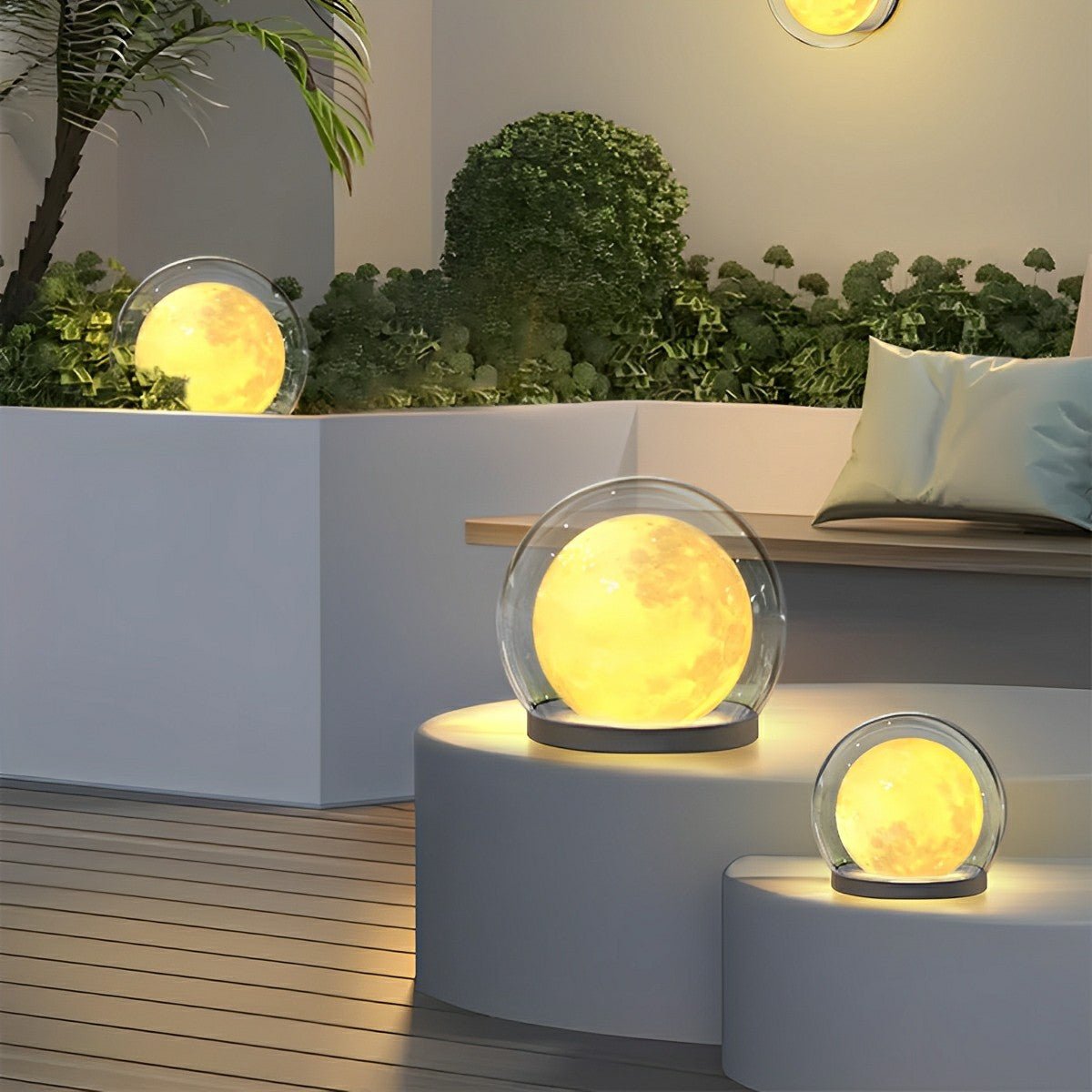 Waterproof Modern Moon Bubble Post Light Landscape Light - Flare Shack