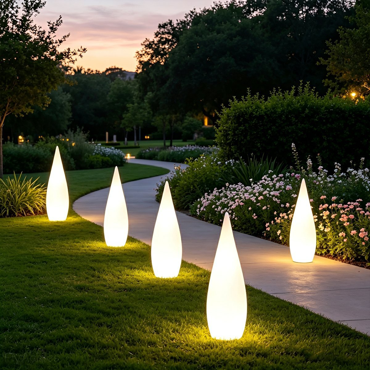 Waterproof Modern Outdoor LED Cone Lights Lawn Landscape Lighting - Flare Shack