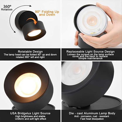 Waterproof Modern Round Adjustable Angle Outdoor Porch LED Wall Lights