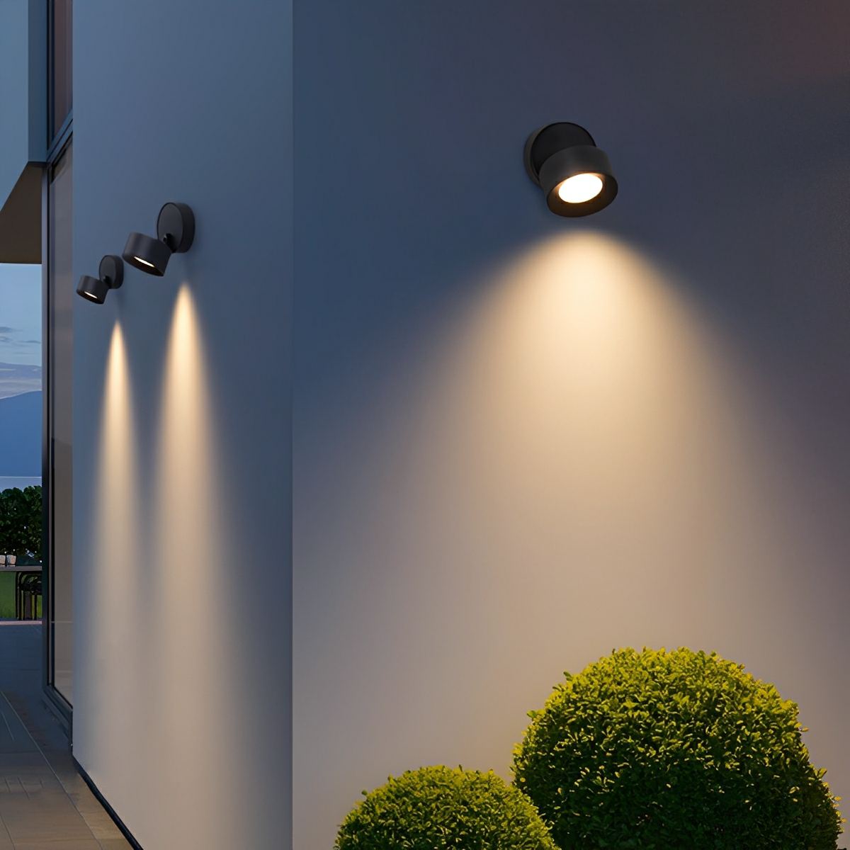 Waterproof Modern Round Adjustable Angle Outdoor Porch LED Wall Lights - Flare Shack