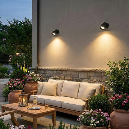 Waterproof Modern Round Adjustable Angle Outdoor Porch LED Wall Lights