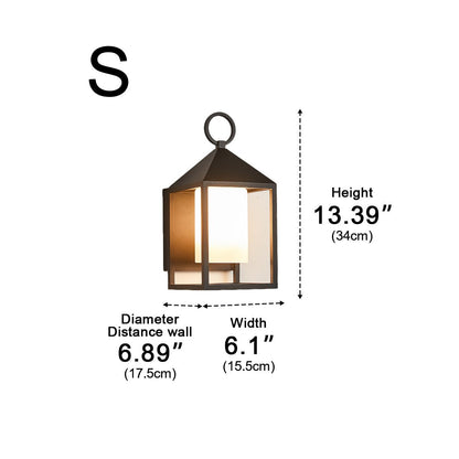 Waterproof Modern Rustic Rectangular Lantern Outdoor LED Porch Wall Lights