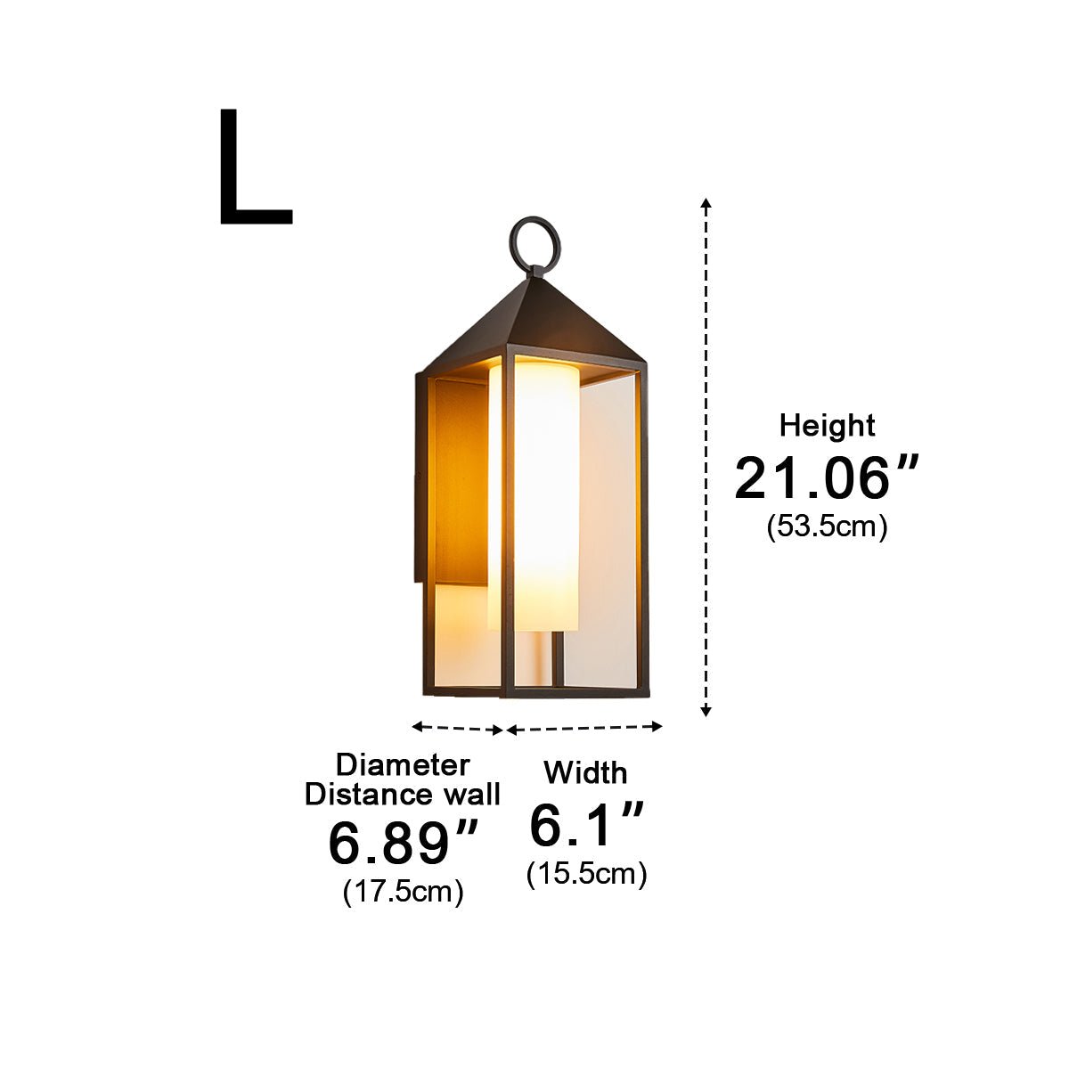 Waterproof Modern Rustic Rectangular Lantern Outdoor LED Porch Wall Lights