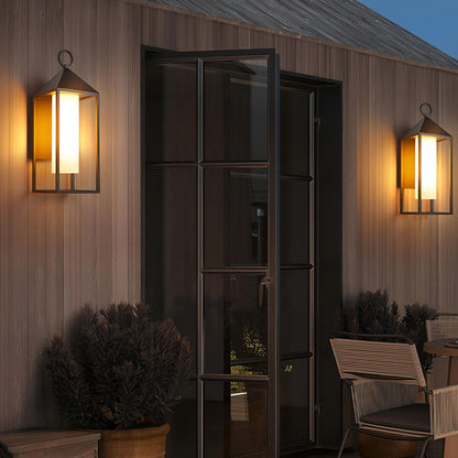 Waterproof Modern Rustic Rectangular Lantern Outdoor LED Porch Wall Lights