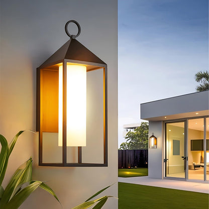 Waterproof Modern Rustic Rectangular Lantern Outdoor LED Porch Wall Lights