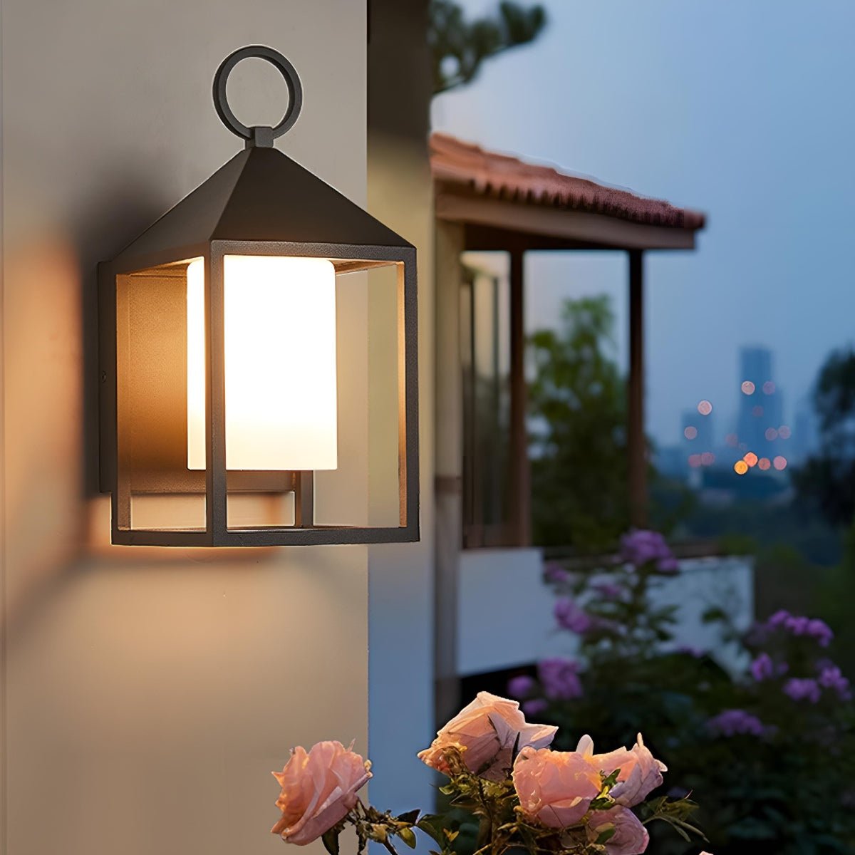 Waterproof Modern Rustic Rectangular Lantern Outdoor LED Porch Wall Lights - Flare Shack