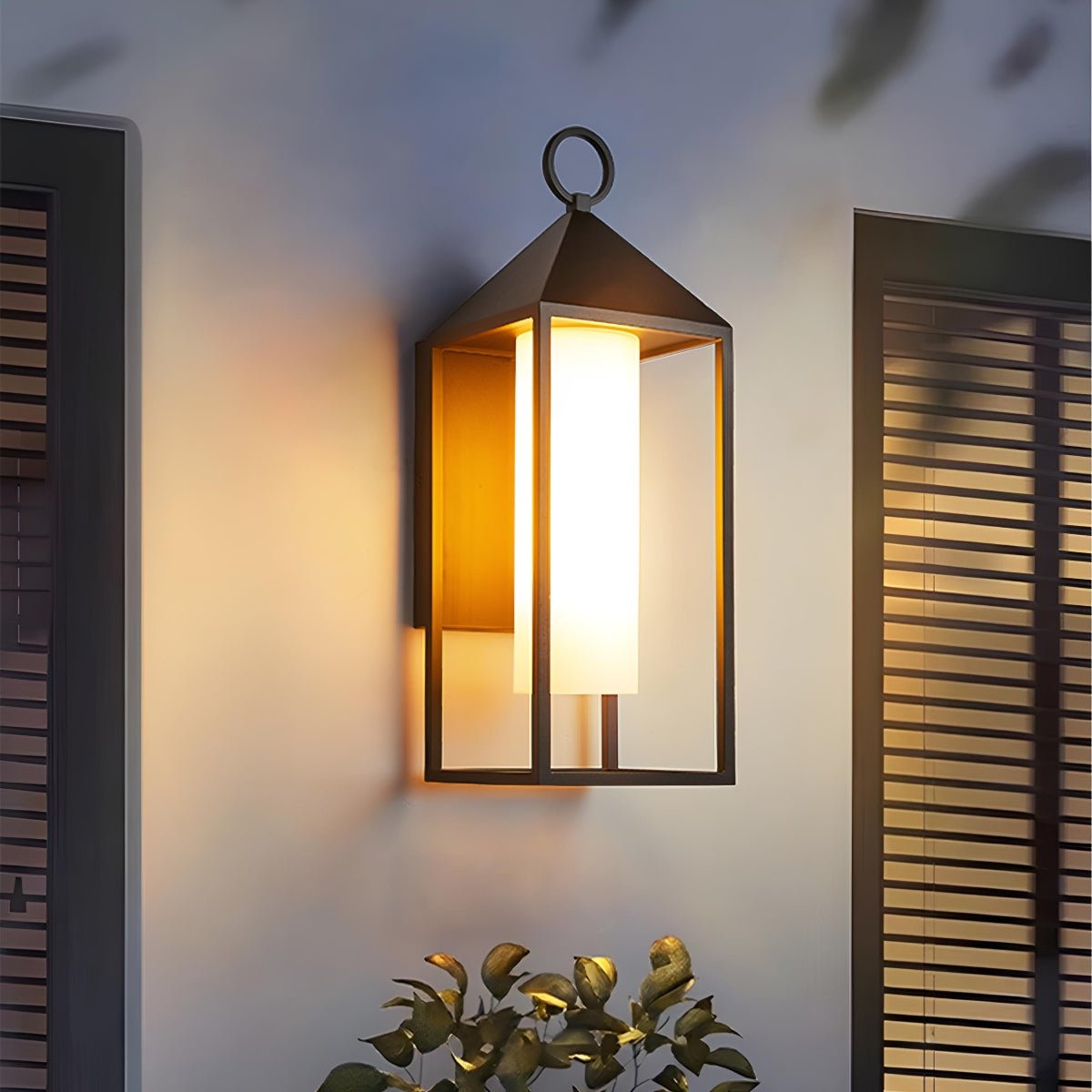 Waterproof Modern Rustic Rectangular Lantern Outdoor LED Porch Wall Lights - Flare Shack