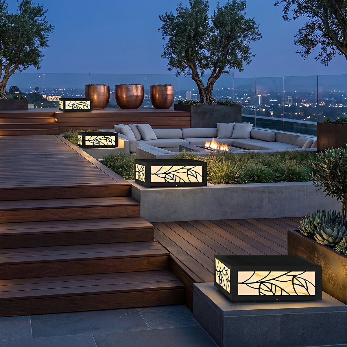Waterproof Modern Square LED Outdoor Deck Post Lights Pillar Light - Flare Shack