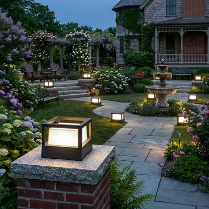 Waterproof Modern Square Outdoor Post Cap Light Fence Landscape Light - Flare Shack