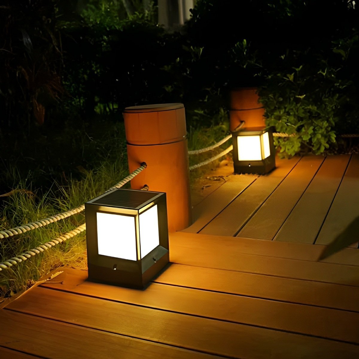 Waterproof Modern Square Solar LED Outdoor Post Lights - Flare Shack