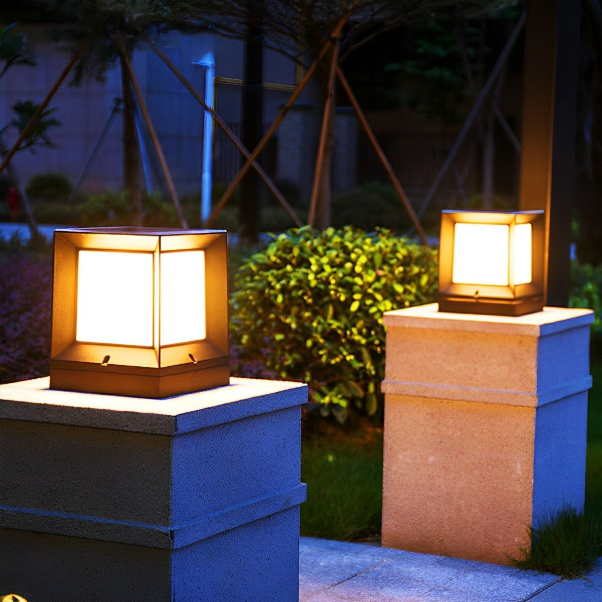 Waterproof Modern Square Solar LED Outdoor Post Lights - Flare Shack