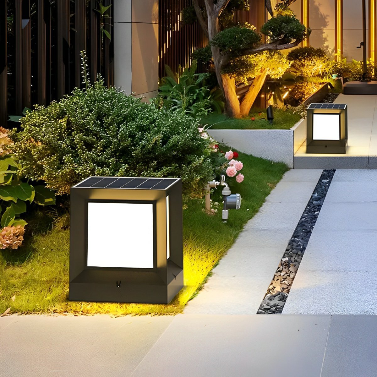 Waterproof Modern Square Solar LED Outdoor Post Lights - Flare Shack