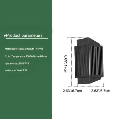 Waterproof Modern Up and Down Minimalist Outdoor LED Wall Lights