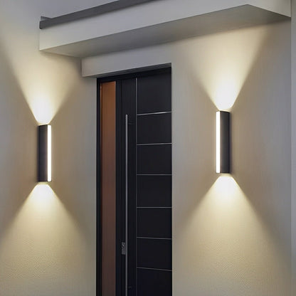 Waterproof Modern Up&Down 3 - Side Long Strip Outdoor Porch LED Wall Lights - Flare Shack