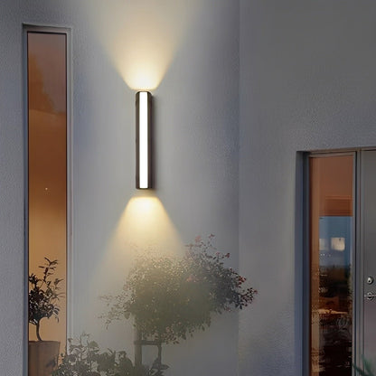 Waterproof Modern Up&Down 3 - Side Long Strip Outdoor Porch LED Wall Lights - Flare Shack