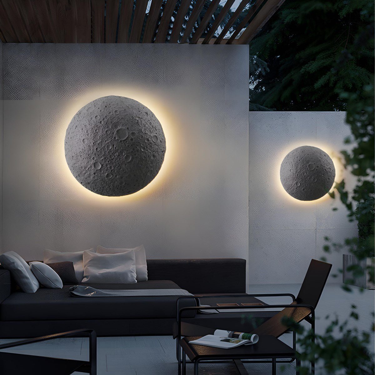Waterproof Moon Outdoor LED Porch Exterior Wall Lights - Flare Shack