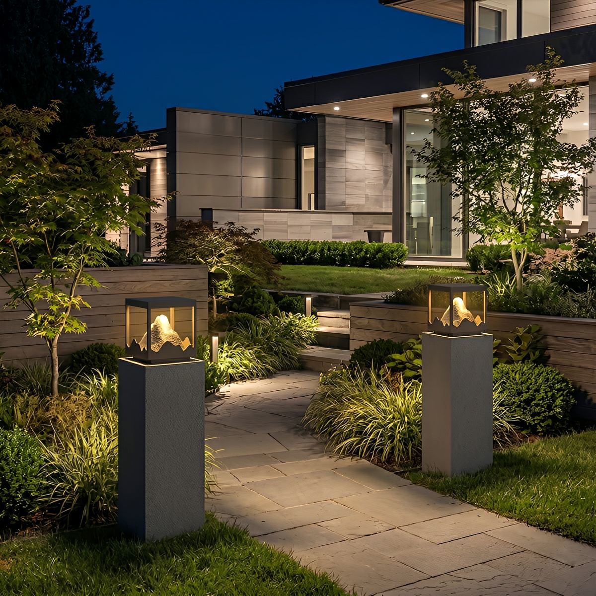 Waterproof Mountain Outdoor Post Cap Light Landscape Lighting - Flare Shack