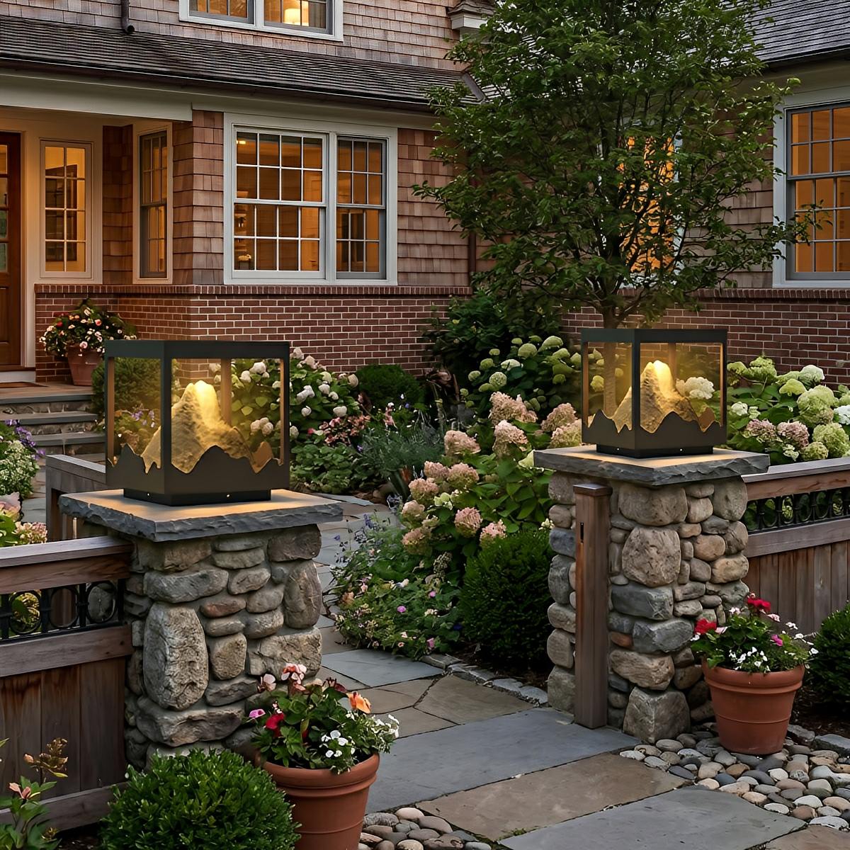 Waterproof Mountain Outdoor Post Cap Light Landscape Lighting - Flare Shack