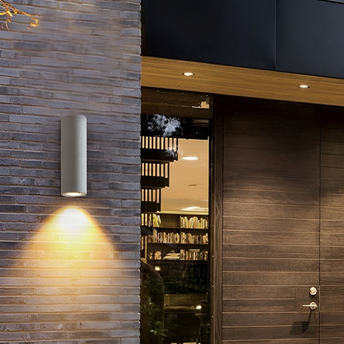 Waterproof Outdoor Cemen Cylinder Down Exterior Porch LED Wall Lights - Flare Shack