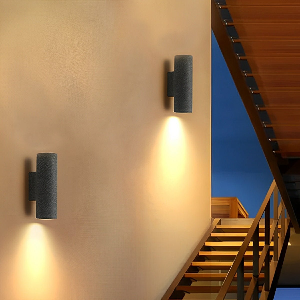 Waterproof Outdoor Cemen Cylinder Down Exterior Porch LED Wall Lights - Flare Shack