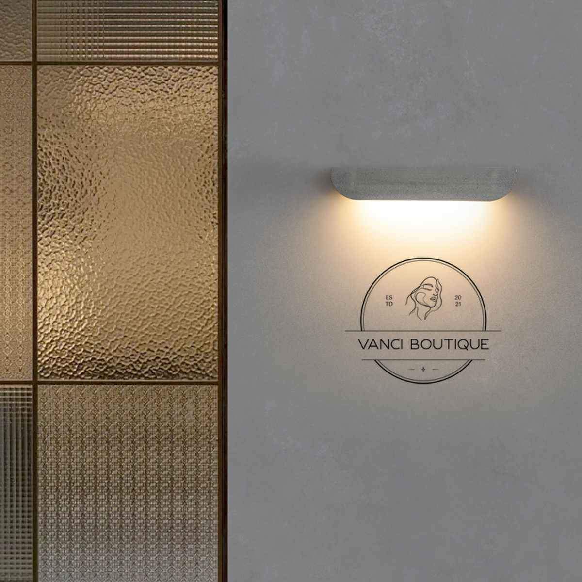 Waterproof Outdoor Cement Curved Tiles LED Porch Wall Lights - Flare Shack