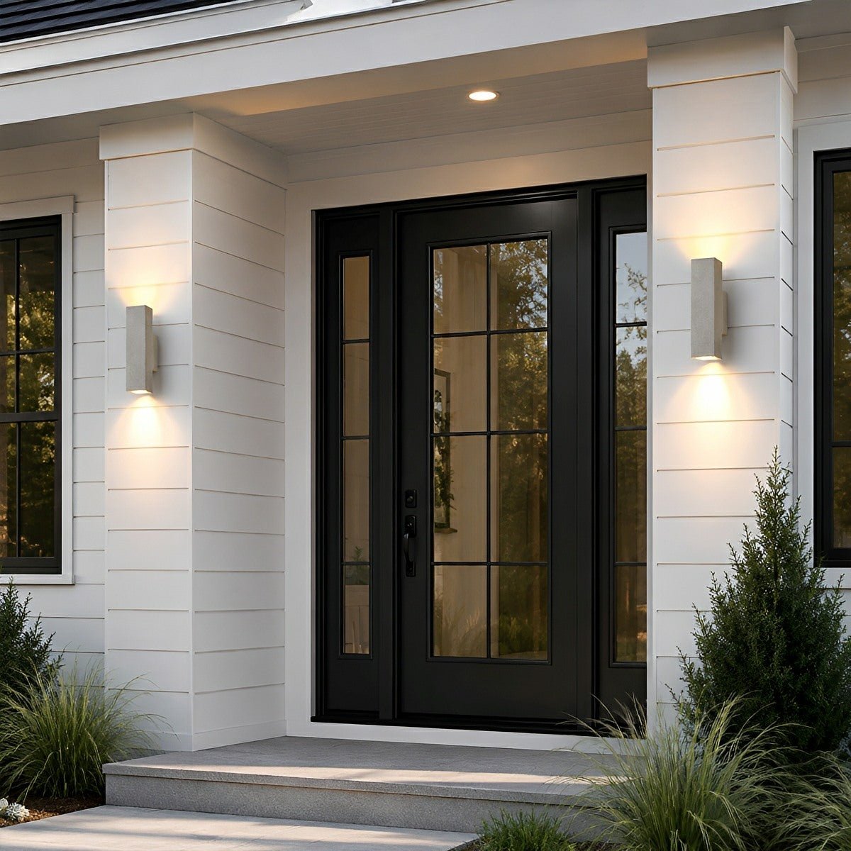 Waterproof Outdoor Concrete Rectangulart Up&Down Exterior Porch LED Wall Lights - Flare Shack