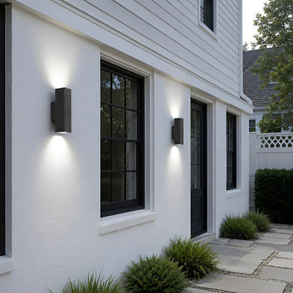Waterproof Outdoor Concrete Rectangulart Up&Down Exterior Porch LED Wall Lights