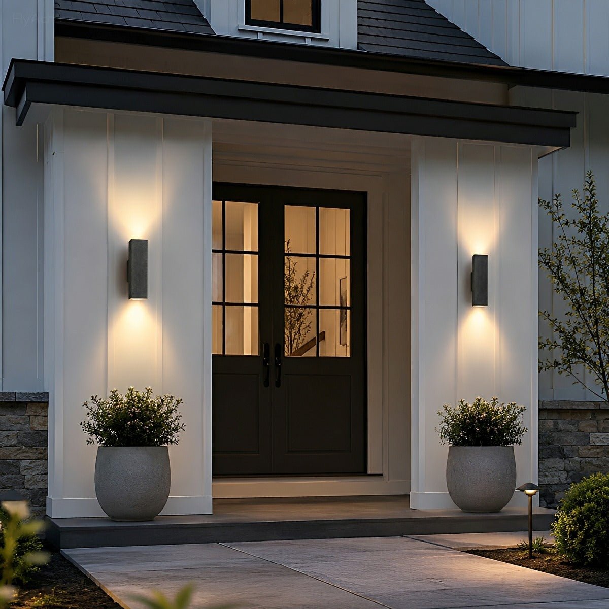 Waterproof Outdoor Concrete Rectangulart Up&Down Exterior Porch LED Wall Lights - Flare Shack