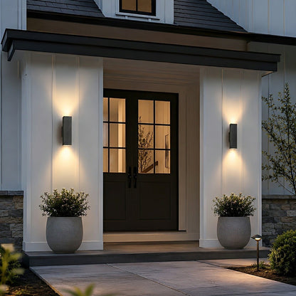 Waterproof Outdoor Concrete Rectangulart Up&Down Exterior Porch LED Wall Lights - Flare Shack