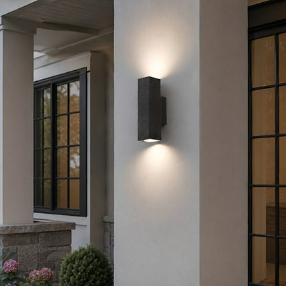 Waterproof Outdoor Concrete Rectangulart Up&Down Exterior Porch LED Wall Lights