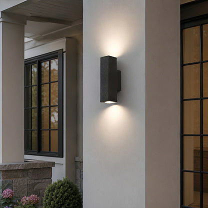 Waterproof Outdoor Concrete Rectangulart Up&Down Exterior Porch LED Wall Lights