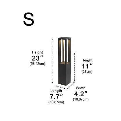 Modern Waterproof Square Column Outdoor LED Bollard Pathway Lights